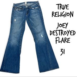 True Religion destroyed Joey Flare size 31